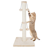 Dimaka 29-inch cat scratching post with 4 toy balls; helps satisfy scratching urges.