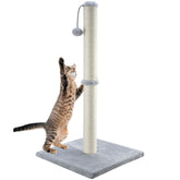 Dimaka 34 inch tall cat post top view shows sturdy height for tall climbers