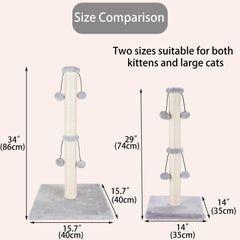 Dimaka plush-base scratch post offers stable support during active play.