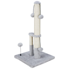 Dimaka tall cat scratching post front view shows sturdy construction for active cats
