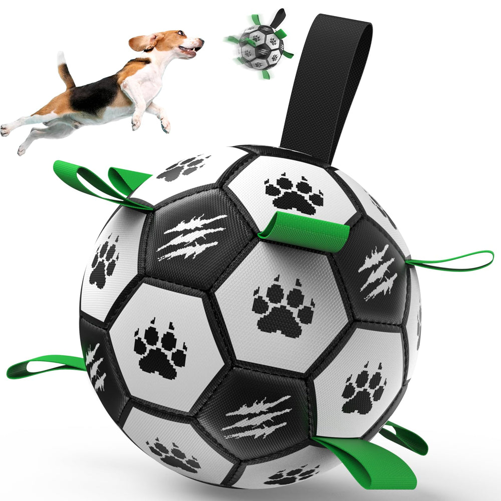 Diman dog soccer ball with straps for easy pickup and interactive fetch sessions