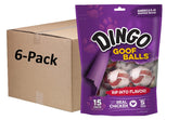 Dingo Goof Balls Chicken 6-pack packaging with resealable pouch for fresh snacks.
