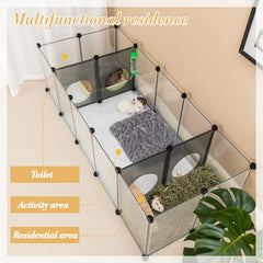 DINMO rabbit playpen easy-assembly kit, quick setup with rubber hammer
