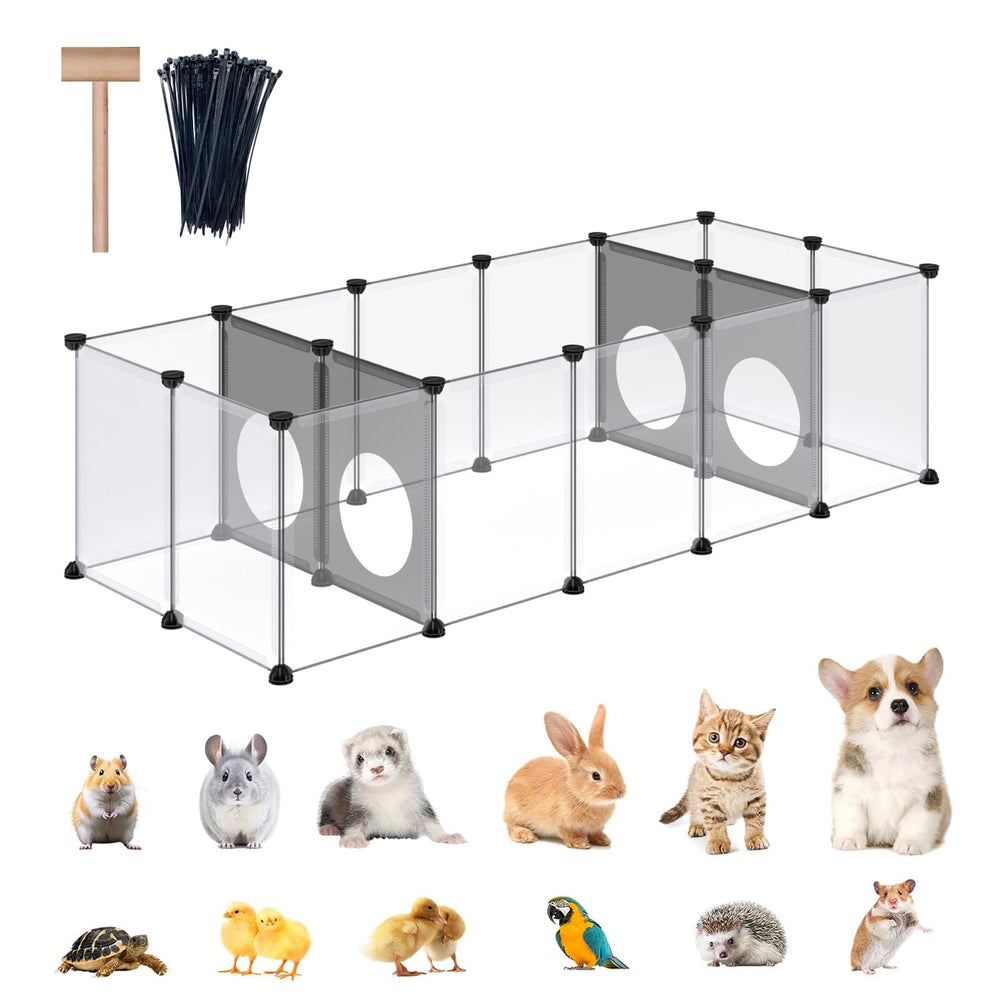 DINMO rabbit playpen exterior PP panel, clear view for easy supervision of curious pets