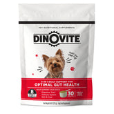 Dinovite 3 in 1 probiotic bottle pour for easy daily gut support in small dogs.