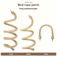 DINTSTYLE bird rope perch 23 inch supports climbing and resting in cages