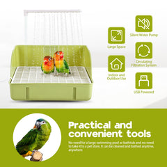 DINTSTYLE integrated-shower-bath promotes easy soaking and rinsing for birds