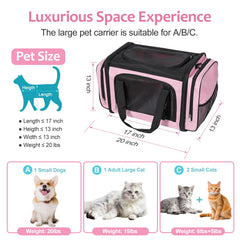 Discala soft cat carrier side zip for easy loading and ventilation