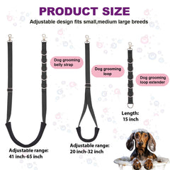 DISCPETSEC adjustable belly strap fits all breeds for secure grooming