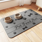 DK177 pet feeding mat absorbs spills quickly with bone design, keeping area dry
