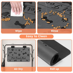 DK177 easy-clean pet mat; wipe or rinse to maintain hygiene after feeding.