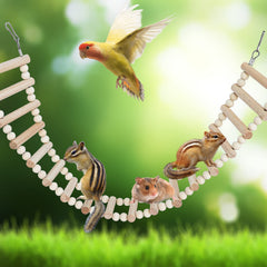 Dnoifne natural-wood-beads toy provides safe gnaw-friendly enrichment.