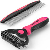 Docrok pet grooming brush pink handle for gentle detangling on dogs and cats