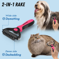 Docrok pet grooming comb with metal teeth for precise knot removal