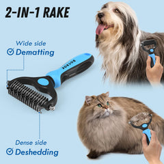 Docrok Pet Grooming Combo metal comb for dogs adds knot removal and detangling.