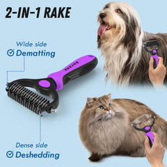 Docrok safety-edge comb provides safe detangling and deshedding sessions