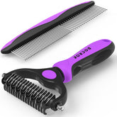 Docrok undercoat rake dematting brush aids gentle detangling for long-haired pets