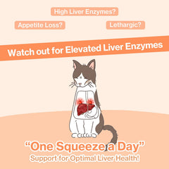 Squeezable pour action showing easy administration for busy cat owners