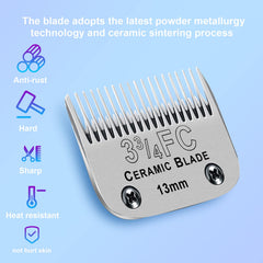 DODAER ceramic-sintered shear blade for sharp, durable grooming performance.