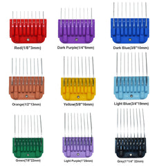 DODAER stainless steel guide combs close-up showing a secure snap-on fit.