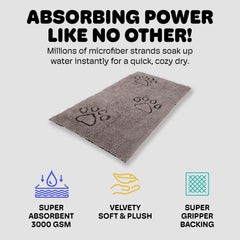 Dog Gone Smart Dirty Dog Doormat features plush microfiber for paw comfort.