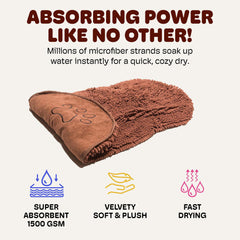 Dog Gone Smart Dirty Dog Shammy elastic edge provides secure grip during drying.