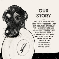 Dog Treat Naturals USA-made bag label, highlighting quality and safety standards.