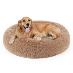 DogBaby plush donut bed with soft fur for cozy lounging