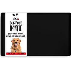 DogBuddy dog food mat front view in black, for small bowls.