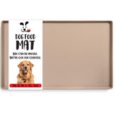DogBuddy Dog Food Mat front view in taupe with high edge to contain spills.