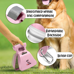 DogBuddy Pooper Scooper extendable backside handles waste for any dog size