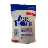Doggie Dooley Waste Terminator Powder jar shows 360g size for in-ground digestion.