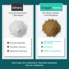 Hot water extracted Doggie Herbs Turkey Tail for better absorption