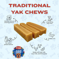 Doggo Dog Chew natural yak cheese close-up emphasizes long lasting chew.