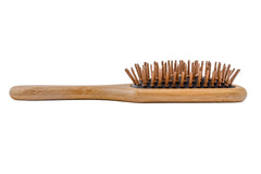Doggy Style Small Bamboo Dog Brush grooming session shows a smooth, shiny coat after brushing.