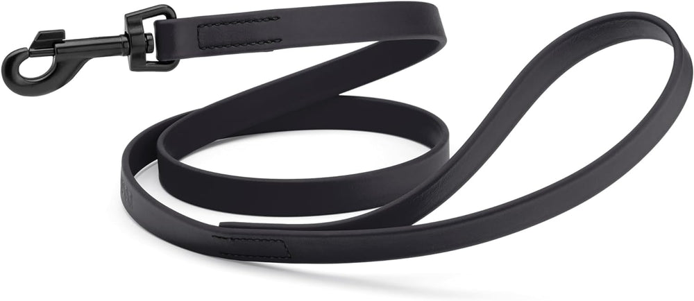 Dogline Biothane waterproof 6ft leash with black hardware for clean, reliable walks.