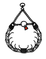Dogline Herm Sprenger prong collar with swivel in black for controlled training.