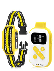 DOGLinsen 2-in-1 bark collar on a dog neck during training for calm behavior