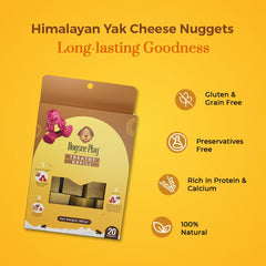 Dogsee chew nuggets with Yak Cheese, promotes clean teeth during play