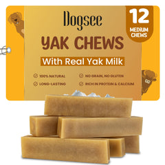 Dogsee Original Himalayan Yak Chews bars close-up showing natural texture for long-lasting chewing.