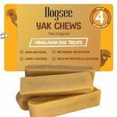 Dogsee Original Himalayan Yak Chews pack shows long-lasting, odor-free treats for dogs.