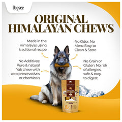 Close-up of Dogsee Peanut Butter Yak Cheese chew highlighting natural ingredients.