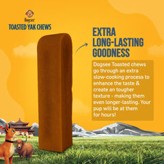 Dogsee Toasted Yak Chews ingredients close-up: natural milk-based, preservative-free.