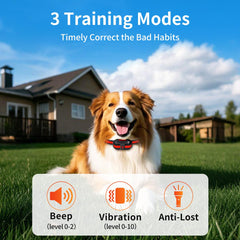 DogStop 3300ft range remote provides convenient long-distance training control.