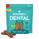 DogSwell Dental Jerky Chicken Bag promotes daily dental care for dogs.