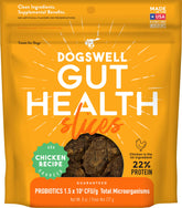 Dogswell Gut Health Slices Chicken bag front: premium protein snack for daily rewards