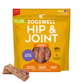 Dogswell hip and joint duck treats in a 20 oz pouch for daily snacking.