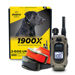 Dogtra 1900X dual-dog e-collar remote for synchronized recalls.