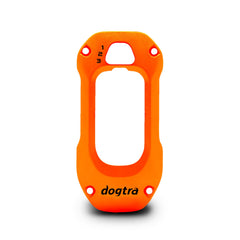 Dogtra X-Shield orange front plate on X-Series remote adds rugged protection.