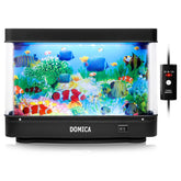 DOMICA fake fish tank with moving fish for dynamic desk decor